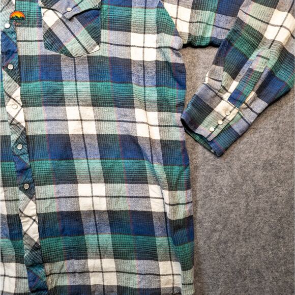 Rugged Outfitters Country Button-Up Shirt Multicolor Plaid Pearl Snap Men's 2XLT - Picture 4 of 9